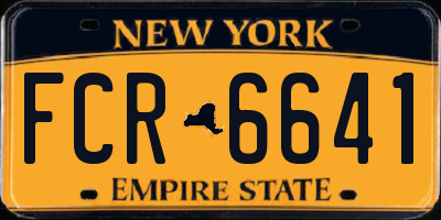 NY license plate FCR6641