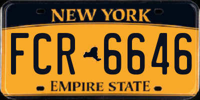 NY license plate FCR6646