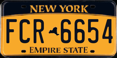 NY license plate FCR6654