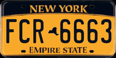 NY license plate FCR6663