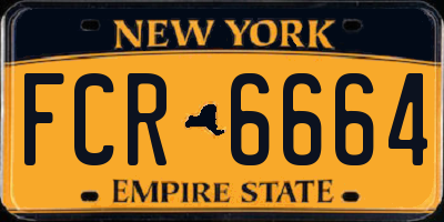 NY license plate FCR6664