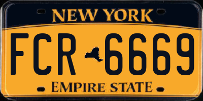 NY license plate FCR6669