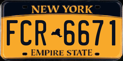 NY license plate FCR6671