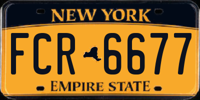 NY license plate FCR6677
