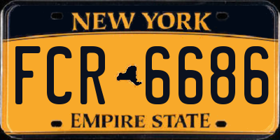 NY license plate FCR6686