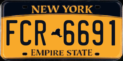 NY license plate FCR6691