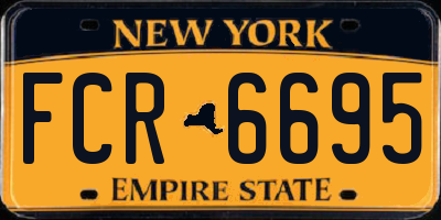 NY license plate FCR6695