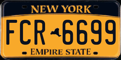 NY license plate FCR6699