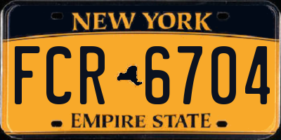 NY license plate FCR6704