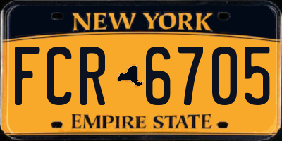 NY license plate FCR6705