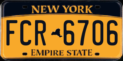 NY license plate FCR6706