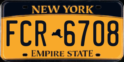 NY license plate FCR6708