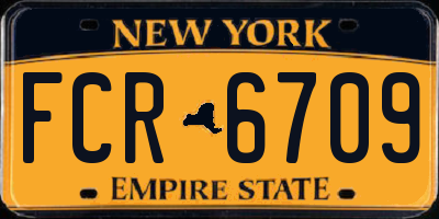 NY license plate FCR6709