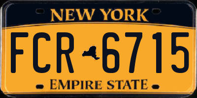 NY license plate FCR6715