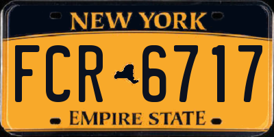 NY license plate FCR6717