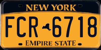 NY license plate FCR6718