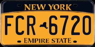 NY license plate FCR6720