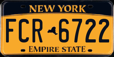NY license plate FCR6722