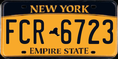 NY license plate FCR6723