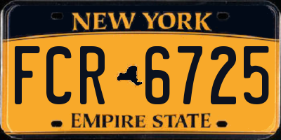NY license plate FCR6725