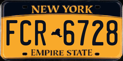 NY license plate FCR6728