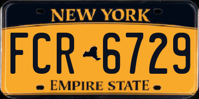 NY license plate FCR6729