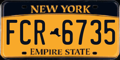 NY license plate FCR6735