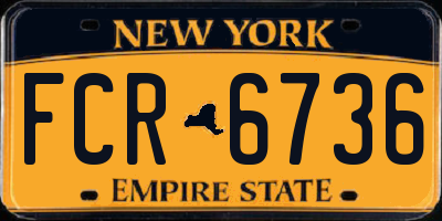 NY license plate FCR6736