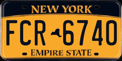 NY license plate FCR6740