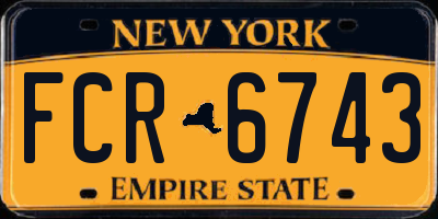 NY license plate FCR6743