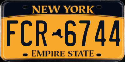 NY license plate FCR6744
