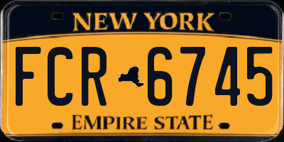 NY license plate FCR6745
