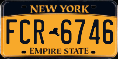 NY license plate FCR6746