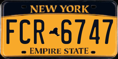 NY license plate FCR6747