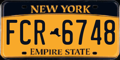 NY license plate FCR6748