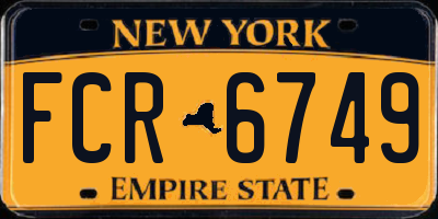 NY license plate FCR6749
