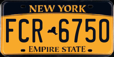 NY license plate FCR6750