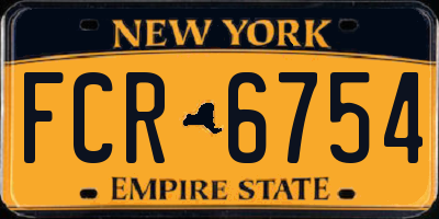 NY license plate FCR6754