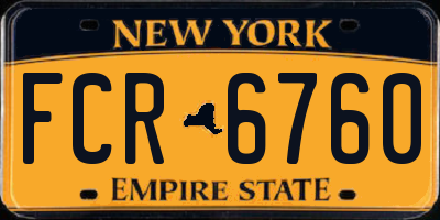 NY license plate FCR6760