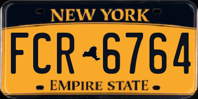 NY license plate FCR6764
