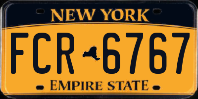 NY license plate FCR6767