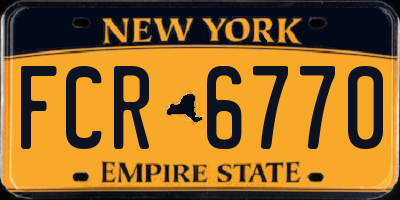 NY license plate FCR6770