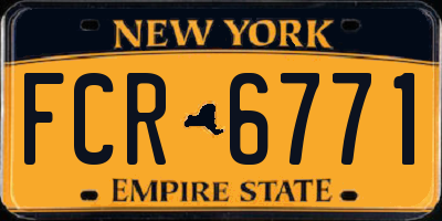 NY license plate FCR6771