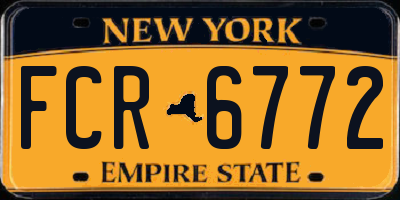 NY license plate FCR6772