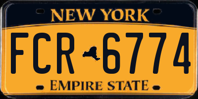 NY license plate FCR6774