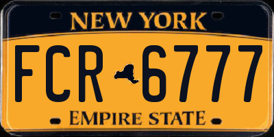 NY license plate FCR6777