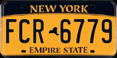 NY license plate FCR6779