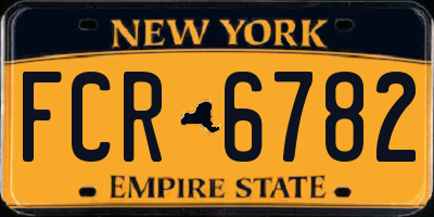 NY license plate FCR6782
