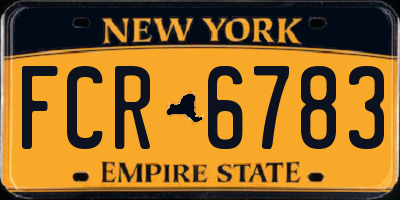 NY license plate FCR6783