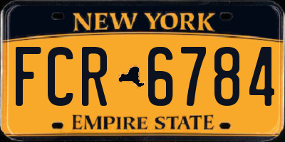 NY license plate FCR6784